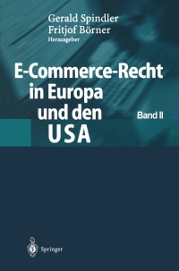Cover image: E-Commerce-Recht in Europa und den USA 1st edition 9783540435921