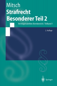 Imagen de portada: Strafrecht, Besonderer Teil 2 2nd edition 9783540412670