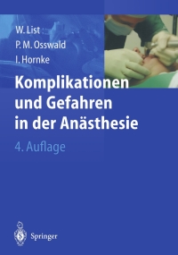 Cover image: Komplikationen und Gefahren in der Anästhesie 4th edition 9783540664338