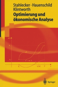 Cover image: Optimierung und ökonomische Analyse 9783540435006