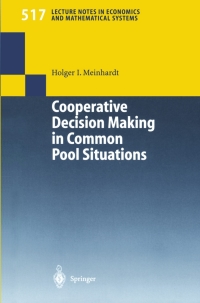 Cover image: Cooperative Decision Making in Common Pool Situations 9783540432951