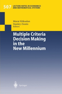 Cover image: Multiple Criteria Decision Making in the New Millennium 1st edition 9783540423775