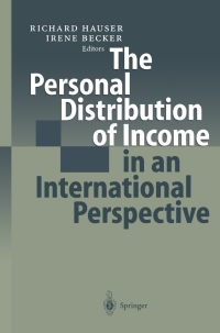 Imagen de portada: The Personal Distribution of Income in an International Perspective 1st edition 9783540676485
