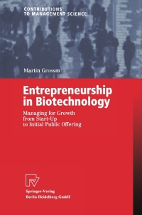 Titelbild: Entrepreneurship in Biotechnology 9783790800333