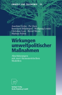 صورة الغلاف: Wirkungen umweltpolitischer Maßnahmen 9783790801026