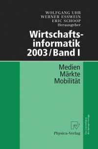 Cover image: Wirtschaftsinformatik 2003/Band I 1st edition 9783790801118