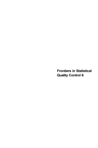 صورة الغلاف: Frontiers in Statistical Quality Control 6 1st edition 9783790813746