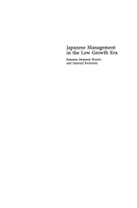Cover image: Japanese Management in the Low Growth Era 1st edition 9783540640356