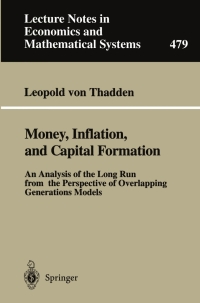 Cover image: Money, Inflation, and Capital Formation 9783540664567