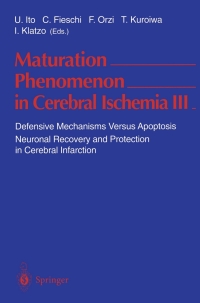 Titelbild: Maturation Phenomenon in Cerebral Ischemia III 1st edition 9783540650232