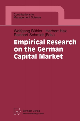 Cover image: Empirical Research on the German Capital Market 1st edition 9783790811933