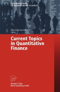 Cover image: Current Topics in Quantitative Finance 1st edition 9783790812312