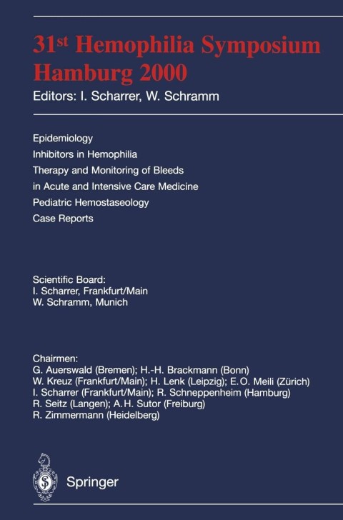 31st Hemophilia Symposium: Hamburg 2000, 1st Edition - FULL INSTANT DOWNLOAD | PDF DOCX EPUB