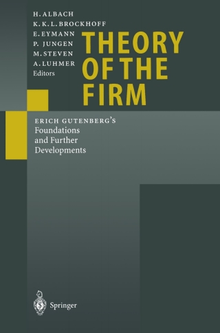 Cover image: Theory of the Firm 9783642640742