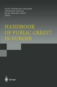 Cover image: Handbook of Public Credit in Europe 1st edition 9783540665762