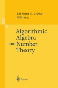 Cover image: Algorithmic Algebra and Number Theory 1st edition 9783540646709