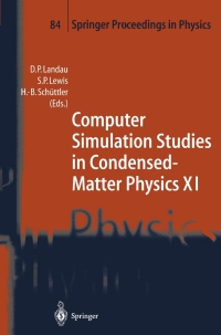 Cover image: Computer Simulation Studies in Condensed-Matter Physics XI 1st edition 9783540655190