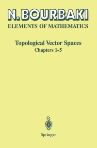 Imagen de portada: Topological Vector Spaces 9783540136279