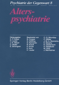 Cover image: Alterspsychiatrie 3rd edition 9783642718267