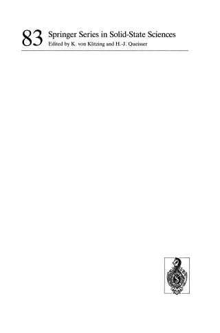 Imagen de portada: Physics and Technology of Submicron Structures 9783540191094