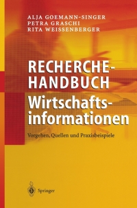 Immagine di copertina: Recherchehandbuch Wirtschaftsinformationen 9783540442721