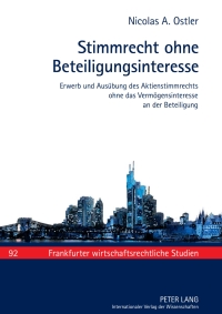 صورة الغلاف: Stimmrecht ohne Beteiligungsinteresse 1st edition 9783631601334