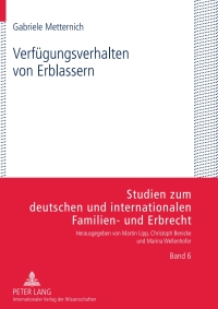 صورة الغلاف: Verfuegungsverhalten von Erblassern 1st edition 9783631601464