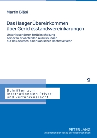 Cover image: Das Haager Uebereinkommen ueber Gerichtsstandsvereinbarungen 1st edition 9783631604267