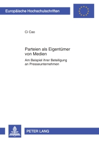 Cover image: Parteien als Eigentuemer von Medien 1st edition 9783631612248