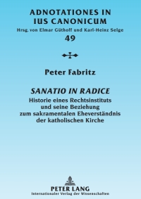 Cover image: Sanatio in radice 1st edition 9783631604151
