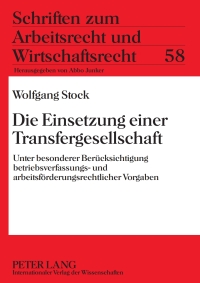 Immagine di copertina: Die Einsetzung einer Transfergesellschaft 1st edition 9783631601884