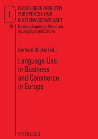 Cover image: Language Use in Business and Commerce in Europe 1st edition 9783631588031