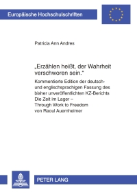 Cover image: «Erzaehlen heißt, der Wahrheit verschworen sein.» 1st edition 9783631588246