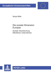 Cover image: Die soziale Dimension Europas 1st edition 9783631598306