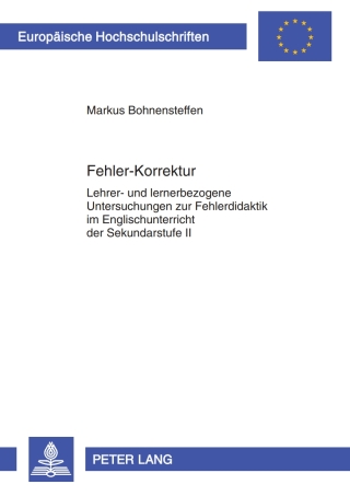Cover image: Fehler-Korrektur 1st edition 9783631612934