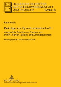 Imagen de portada: Beitraege zur Sprechwissenschaft I 1st edition 9783631617380