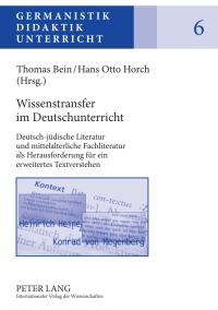 Cover image: Wissenstransfer im Deutschunterricht 1st edition 9783631604915