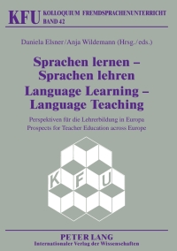 Imagen de portada: Sprachen lernen – Sprachen lehren- Language Learning – Language Teaching 1st edition 9783631604762