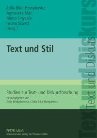 Cover image: Text und Stil 1st edition 9783631614761