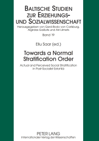 Cover image: Towards a Normal Stratification Order 1st edition 9783631603543