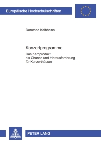 Cover image: Konzertprogramme 1st edition 9783631630051