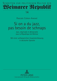 Imagen de portada: Si on a du jazz, pas besoin de schnaps 1st edition 9783631589953