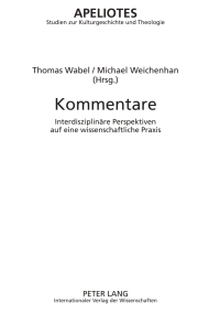 Cover image: Kommentare 1st edition 9783631572948