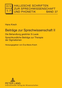 Imagen de portada: Beitraege zur Sprechwissenschaft II 1st edition 9783631617397