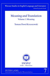 صورة الغلاف: Meaning and Translation 1st edition 9783631630068