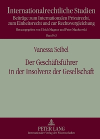 Cover image: Der Geschaeftsfuehrer in der Insolvenz der Gesellschaft 1st edition 9783631636442