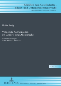 表紙画像: Verdeckte Sacheinlagen im GmbH- und Aktienrecht 1st edition 9783631621356