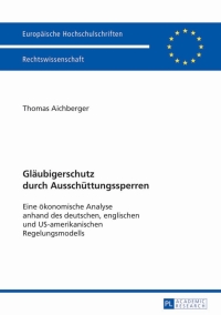 Cover image: Glaeubigerschutz durch Ausschuettungssperren 1st edition 9783631639689