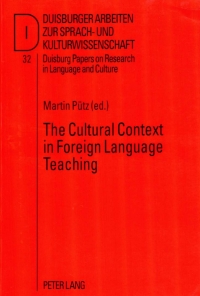 Imagen de portada: The Cultural Context in Foreign Language Teaching 1st edition 9783631323380