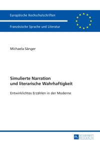 Cover image: Simulierte Narration und literarische Wahrhaftigkeit 1st edition 9783631639801